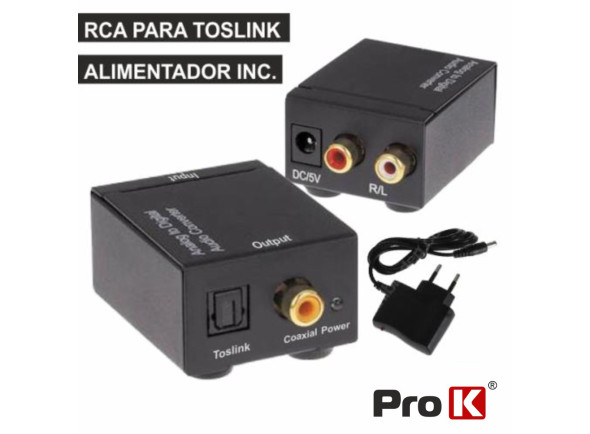 ProK Conversor Áudio RCA-TOSLINK ProK Conversor Áudio RCA-TOSLINK